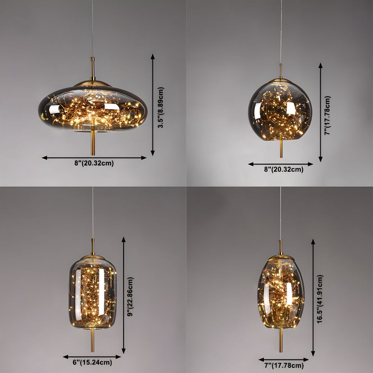 Atria Luxury Led Geometric Globe Sprinkle Pendant Light