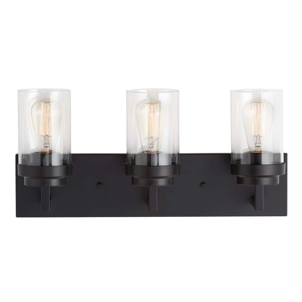 Pyros Farmhouse Clear Glass Cylinder Vanity Wall Light