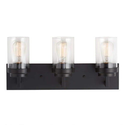 Pyros Farmhouse Clear Glass Cylinder Vanity Wall Light