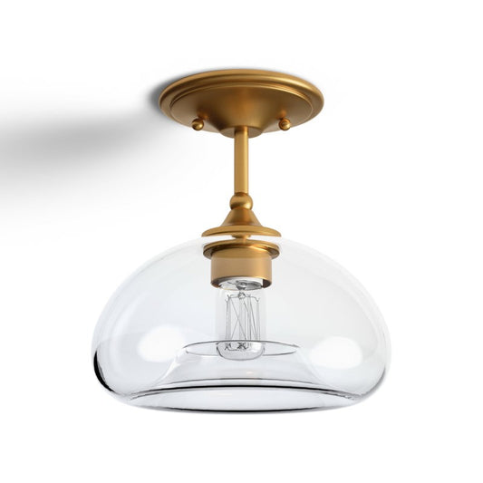 Thyran Farmhouse Small Globe Clear Glass Flush Mount Ceiling Light