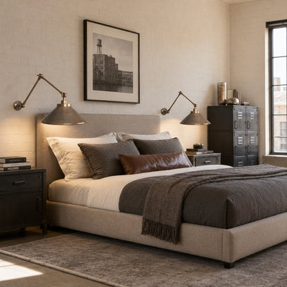 Galilea Industrial Brass Adjustable Wall Lamp