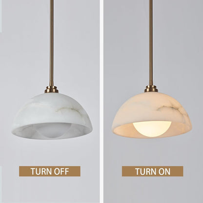 Bertie Farmhouse Alabaster Dome Pendant Light
