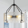 Elys Modern Water Corrugated Glass Drum Shade Pendant Light