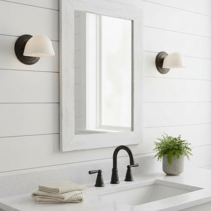 Pyrvyn Mid-Century Modern Milk Glass Shade Wall Sconce