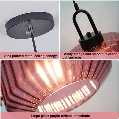 Ivan Vintage Handmade Striped Glass Pendant Light