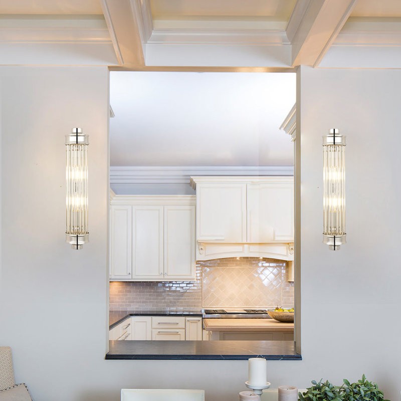 Raelin Retro Cylindrical Ribbed Glass Sconce