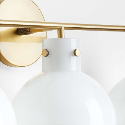 York Minimalist 3-Light Glass Globe Metal Wall Light