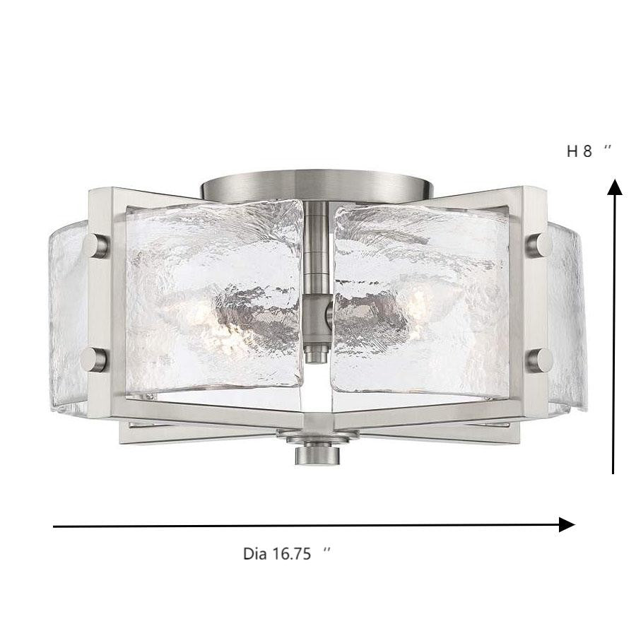 Piper Farmhouse Drum Glass Ceiling Light