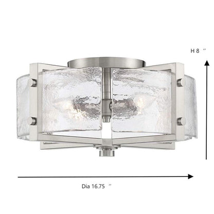 Piper Farmhouse Drum Glass Ceiling Light