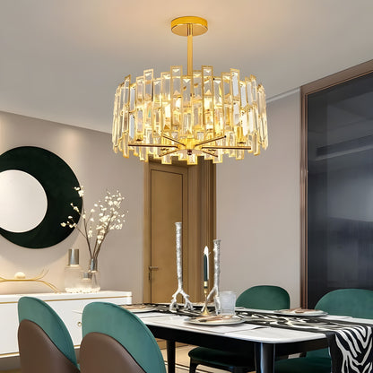 Quirin Luxurious Gold Round Crystal Chandelier
