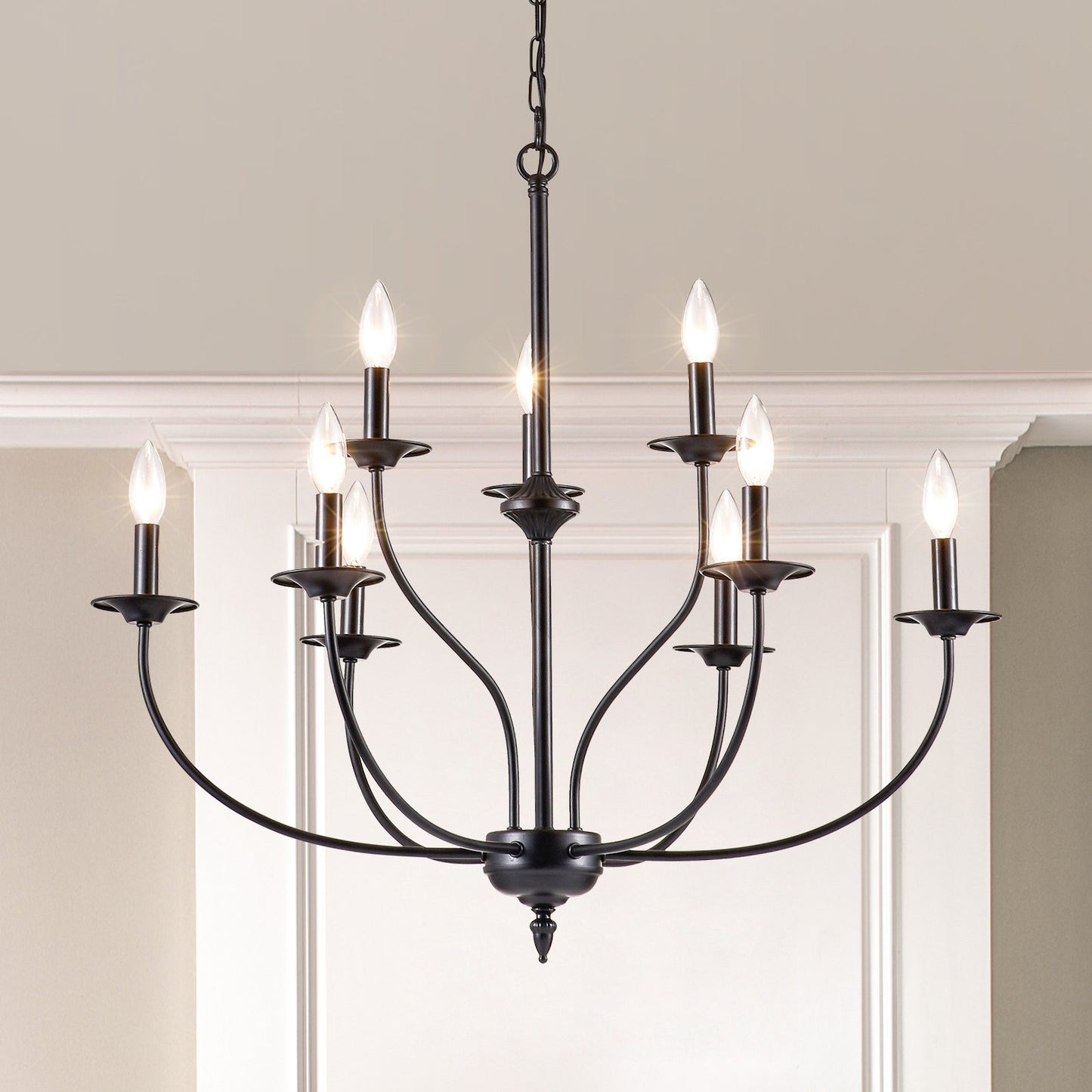 Caelestis Farmhouse 9 Light Metal Chandelier