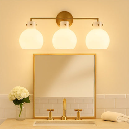 York Minimalist 3-Light Glass Globe Metal Wall Light