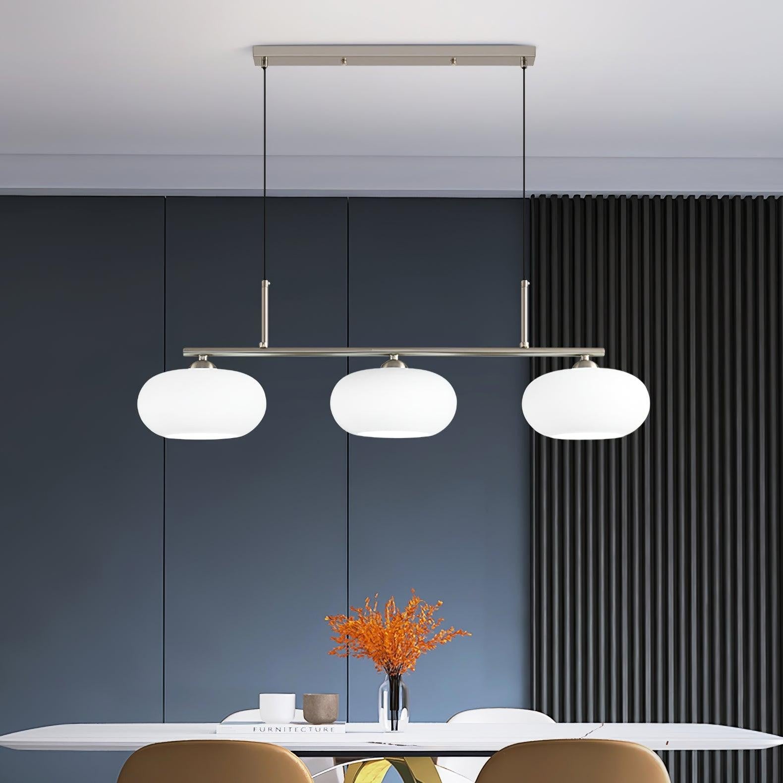 Wrythe 3-Light Milk Glass Linear Pendant Light