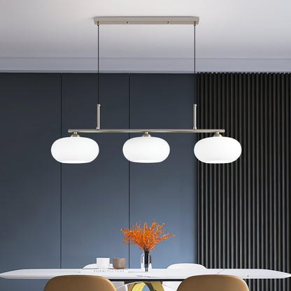 Wrythe 3-Light Milk Glass Linear Pendant Light