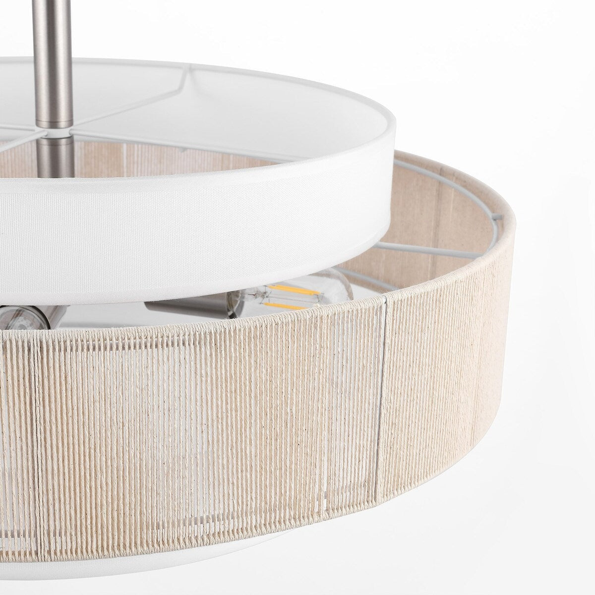 Tim Scandinavian Tiered Fabric Drum Chandelier