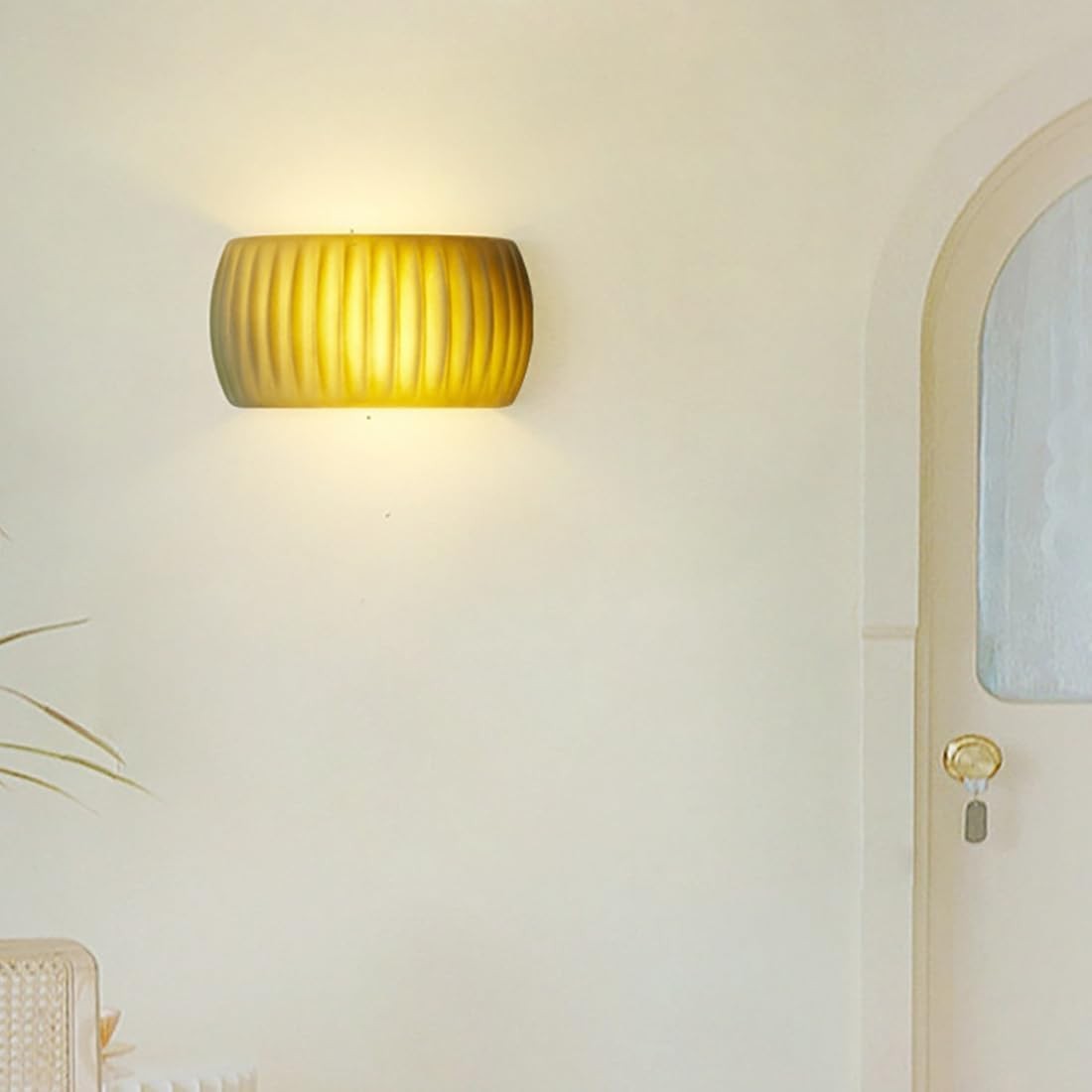 Klystix Macaron Color Up Down Fluted Resin Wall Lamps For Bedroom