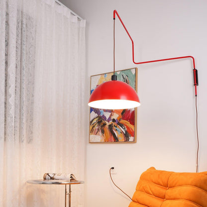 Thalys Minimalist Adjustable Swing Long Arm Dome Sconce
