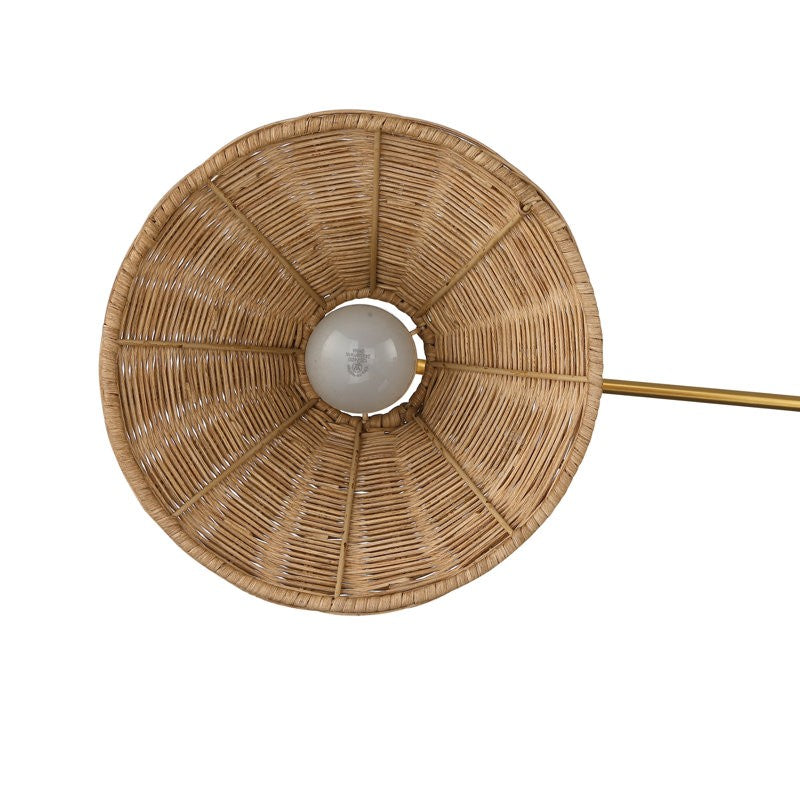 Novar Farmhouse Rattan Plug In Swing Arm Sconce（Set of 2）