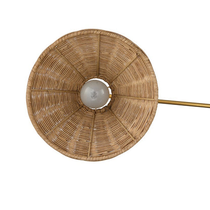 Novar Farmhouse Rattan Plug In Swing Arm Sconce（Set of 2）