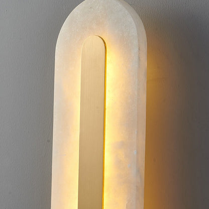 Ozeki Minimalist Brass And Genuine Alabaster Sconce