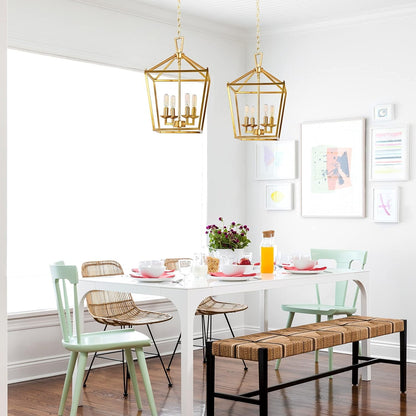 Hexon Antique Brass Gilded Iron Lantern Pendant Light