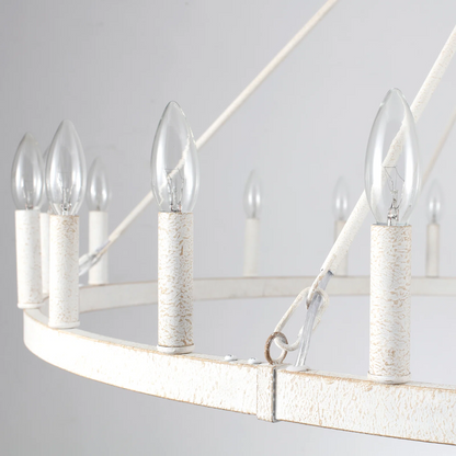 Raeth Farmhouse 24 Lights Wagon Wheel Candle Style Chandelier