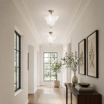 Catalina Contemporary Colored Glass Petal Fazzo Ceiling Light