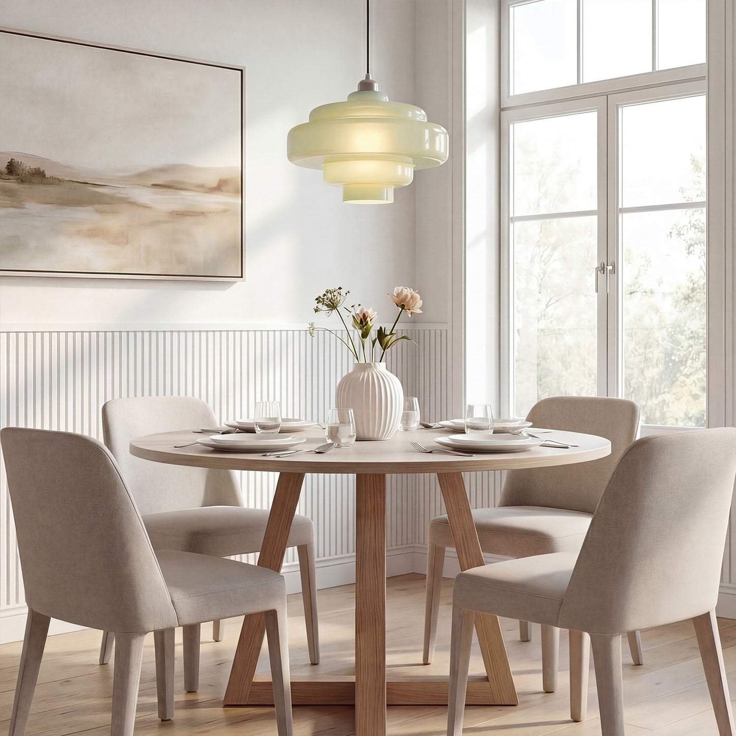 Yves Vintage Tiered Glass Pendant Light