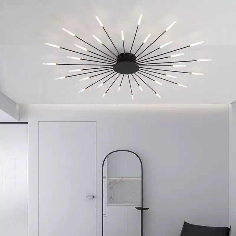 Pranika Modern Sputnik LED Fireworks Semi Flush Mount Ceiling Light