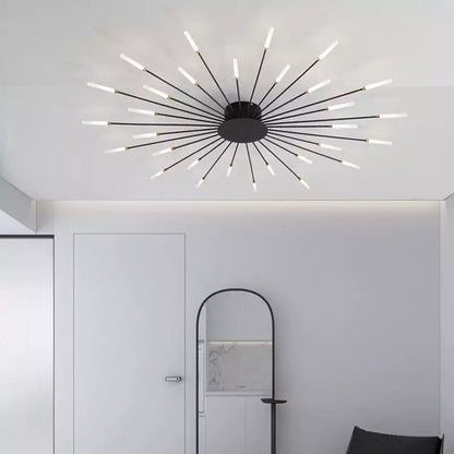 Pranika Modern Sputnik LED Fireworks Semi Flush Mount Ceiling Light