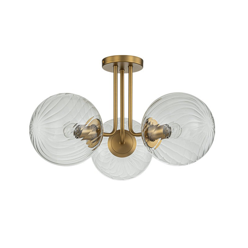 Ivey Water Ripple Glass Globe Ceiling Light