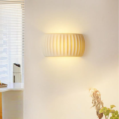 Klystix Macaron Color Up Down Fluted Resin Wall Lamps For Bedroom