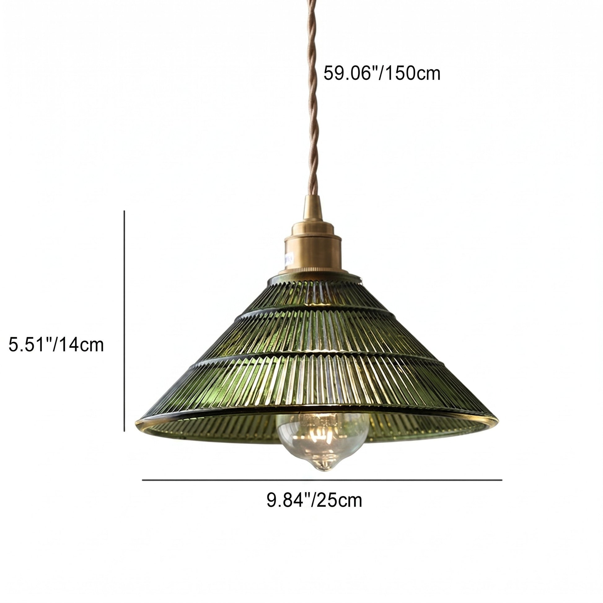 Draxith Retro Japanese Striped Stained Glass Droplight