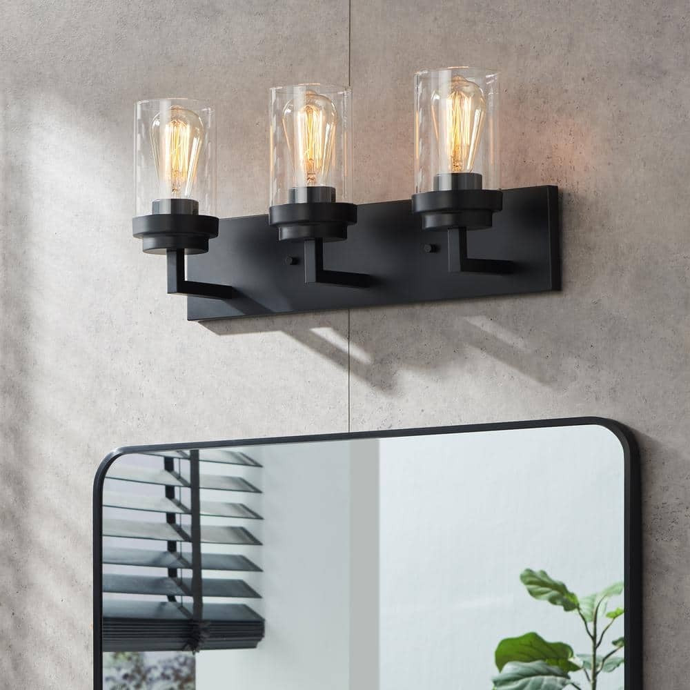 Pyros Farmhouse Clear Glass Cylinder Vanity Wall Light