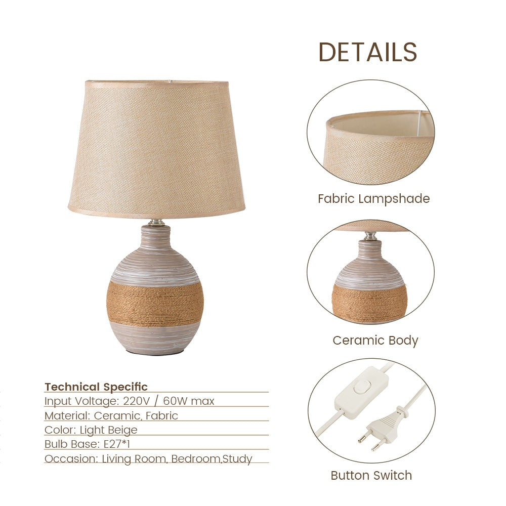 Rocco Handmade Simple Rustic Ceramic Table Lamp