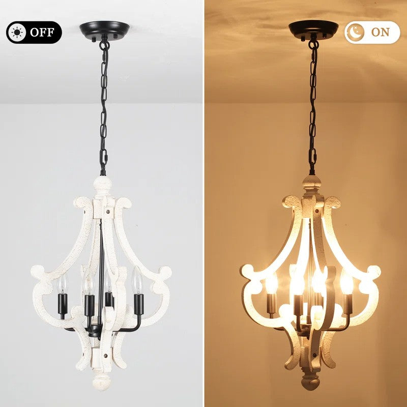 Astridina Rustic Antique Wooden French Country Chandelier