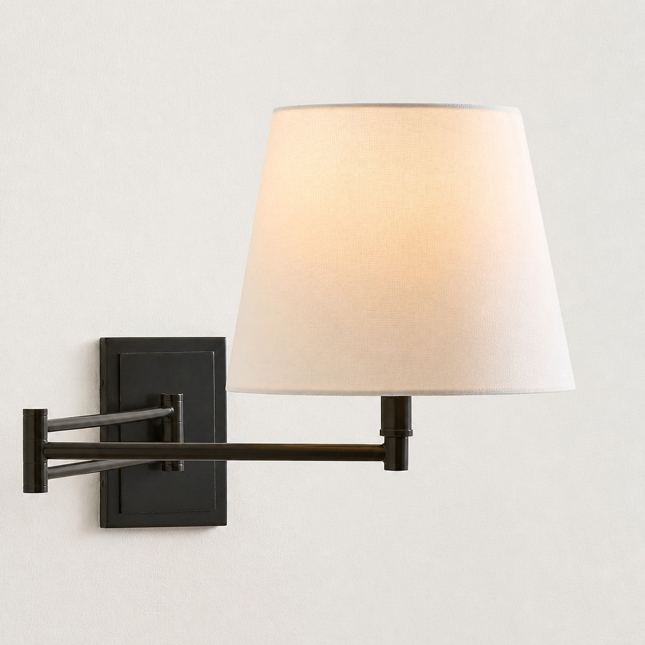 Lutyens Wabi-sabi Iron Swing Arm Fabric Wall Light