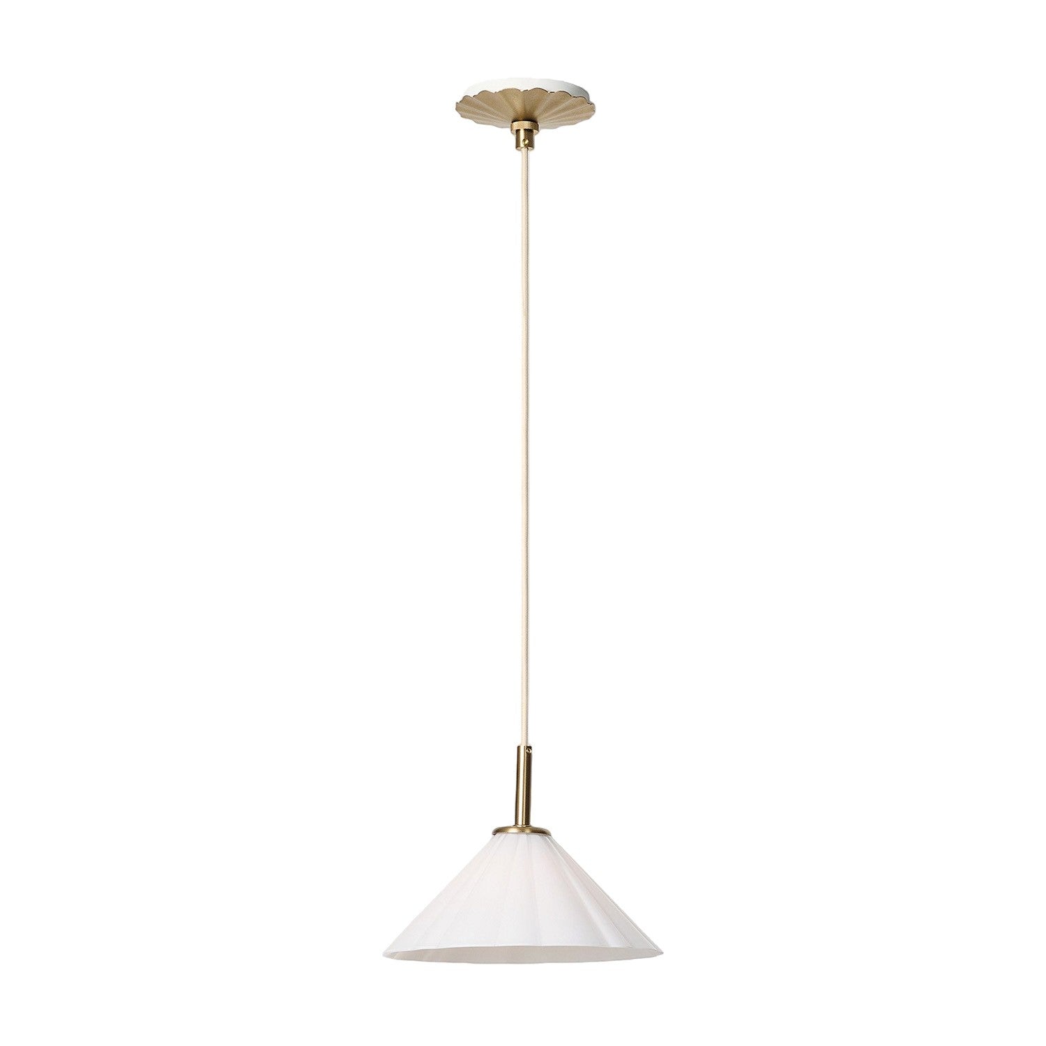 Veythra Modern Minimalist Rippled Glass Cone Pendant Lamp