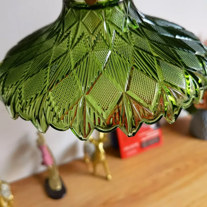 Gyran Retro Brass Lace Glass Pendant Light