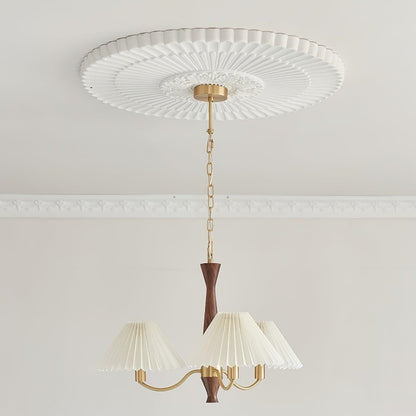 Axel Rustic Pleated Shade Wood Chandelier