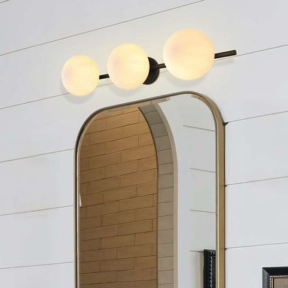 Larian White Glass Globe Bathroom Vanity Light