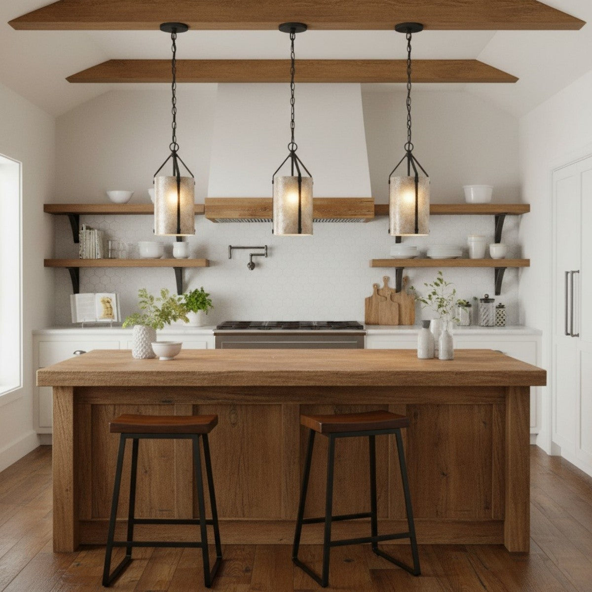 Grange Industrial Rustic Bronze Cylinder Pendant Light