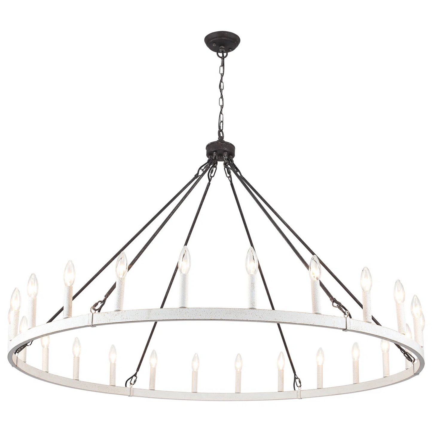 Raeth Farmhouse 24 Lights Wagon Wheel Candle Style Chandelier