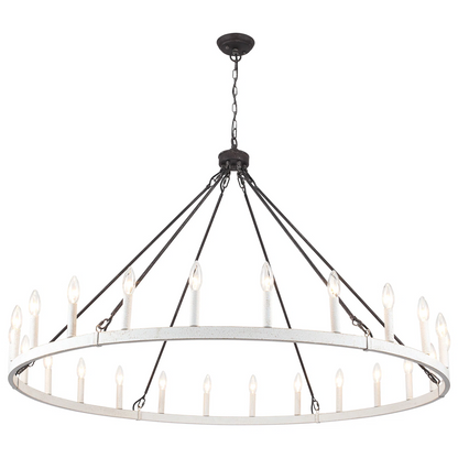 Raeth Farmhouse 24 Lights Wagon Wheel Candle Style Chandelier