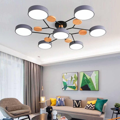 Phelith Scandinavian Round Molecule Branch Led Ceiling Light