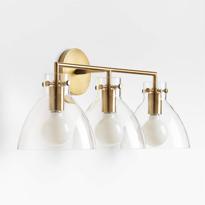 York Minimalist 3-Light Glass Globe Metal Wall Light