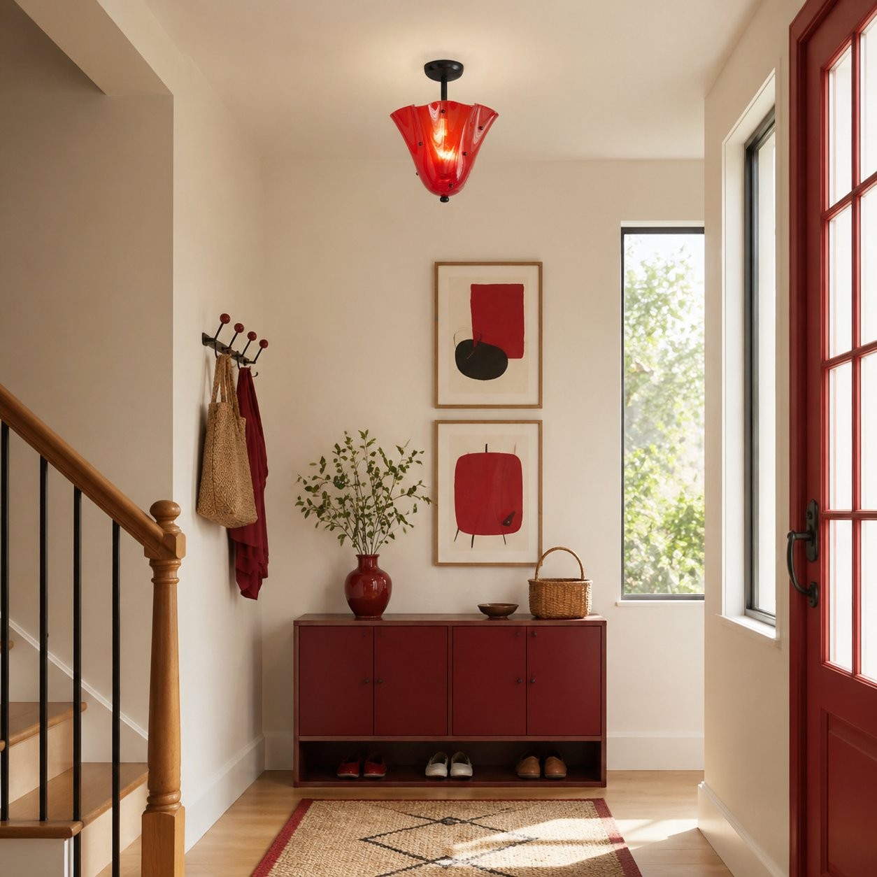 Catalina Contemporary Colored Glass Petal Fazzo Ceiling Light