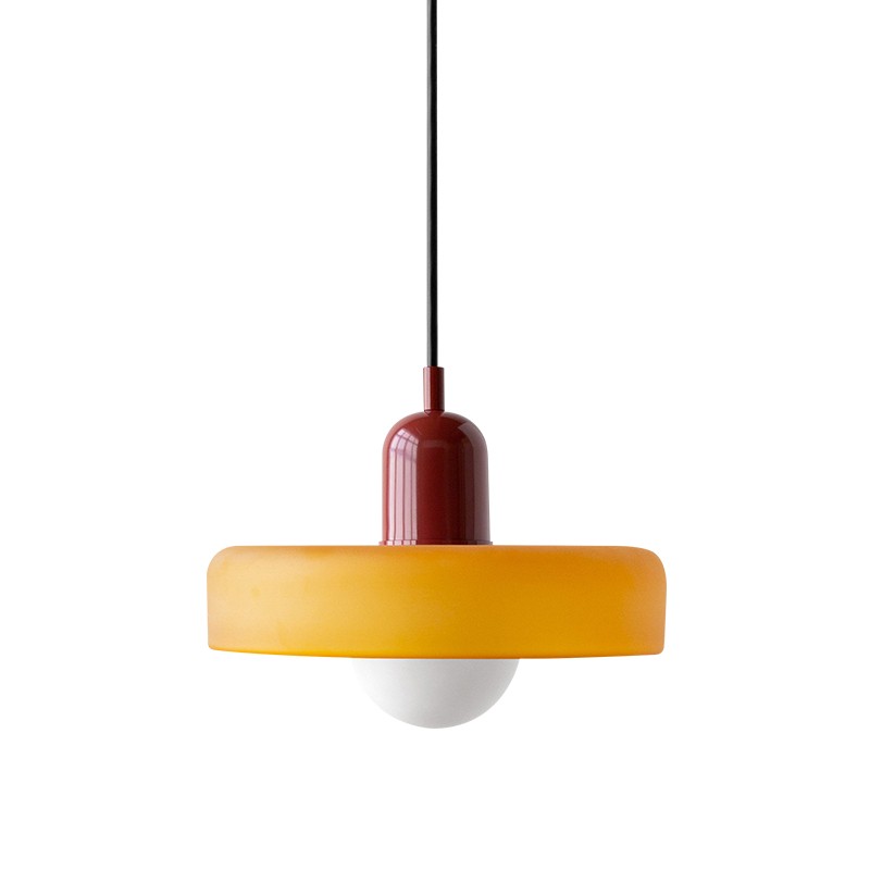 Xanadu Bauhaus Stained Glass Disc Pendant Light