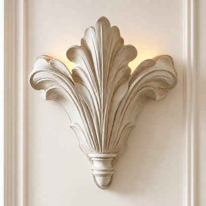 Brinley French Mid-century Resin Scallop Wall Sconce