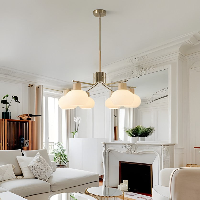 Jesper Gold Modern Frosted Glass Chandelier